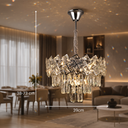 Candelabru Cristal WINDSOR Nobile 5xE14, Diametru 39cm, Crom Lucios, Inaltime Reglabila