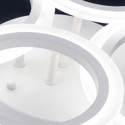 Lustra LED cu telecomanda  BETTY 43W, 4 Cercuri, lumina Rece/Calda/Neutra, Dimabila, Alb