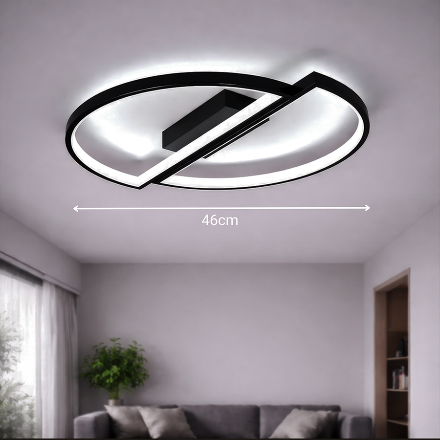 Lustra LED cu telecomanda VECTOR ARCUS 52W, 2 Elemente, lumina Rece/Calda/Neutra, Dimabila, Negru