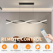 Lustra LED Suspendata cu Telecomanda, FLUX, 27W, 115cm, Lumina Rece/Calda/Neutra 3000K/4000K/6000K, Dimabila, Negru, Inaltime Reglabila, Metal si Silicon