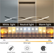 Lustra LED Suspendata cu Telecomanda, FLUX, 27W, 115cm, Lumina Rece/Calda/Neutra 3000K/4000K/6000K, Dimabila, Negru, Inaltime Reglabila, Metal si Silicon