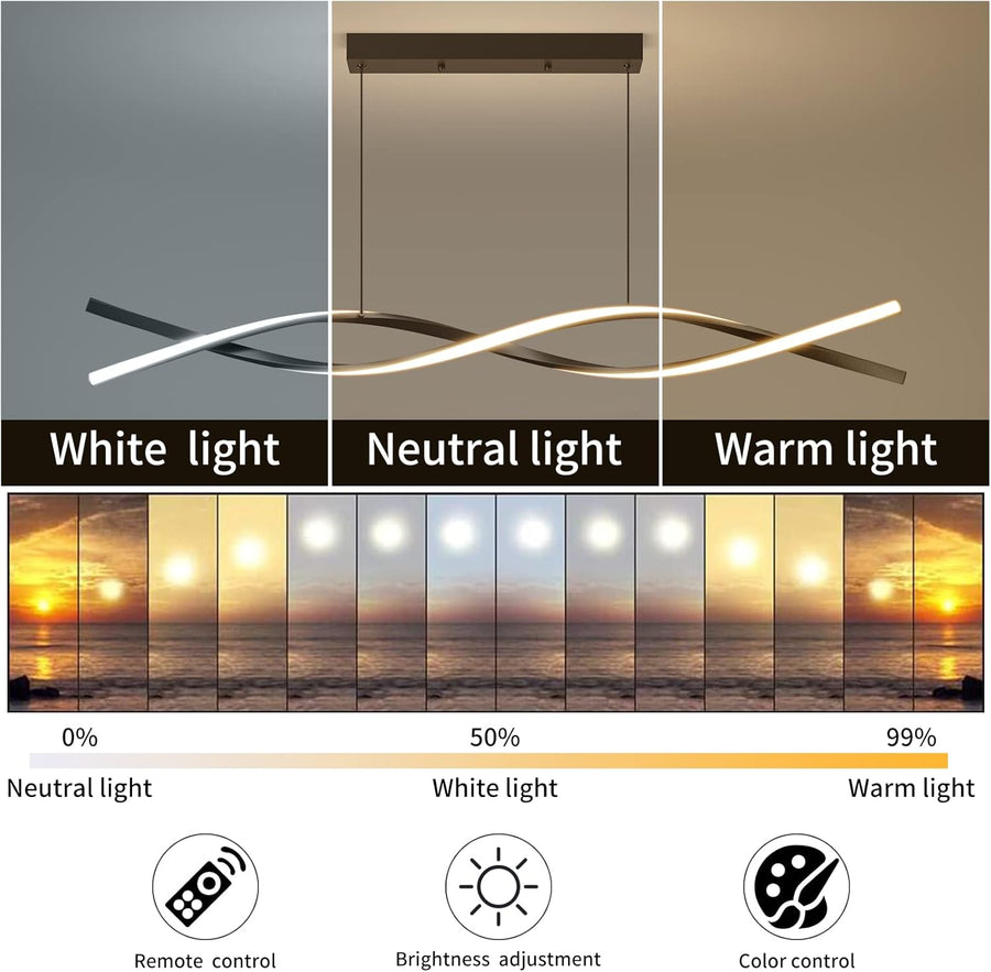Lustra LED Suspendata cu Telecomanda, FLUX, 27W, 115cm, Lumina Rece/Calda/Neutra 3000K/4000K/6000K, Dimabila, Negru, Inaltime Reglabila, Metal si Silicon