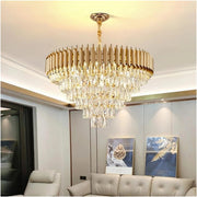 Candelabru Cristal VERSAILLES Supremo, CC900/800GD, 12xE14, Diametru 80cm, Auriu Lucios, Inaltime Reglabila, Metal si Cristal