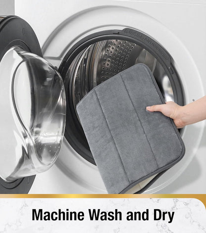 Covorase de Baie, 80x50 cm / 50x40 cm, Gri, Antiderapant, Absorbant, Set 2 bucati