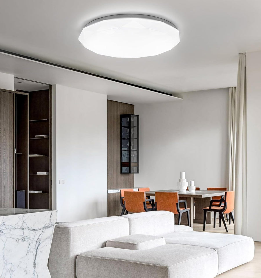 Plafonieră LED Hexagon 23 cm, 22W, 3000K / 4000K / 6000K, Alb, Metal si Acril