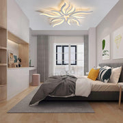 Lustra LED cu telecomanda SAKURA 60W, 5 Petale, lumina Rece/Calda/Neutra, Dimabila, Alb