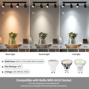 Lustra Clasica Moderna, LC500/4BK cu Proiector Liniar, 4XGU10, Metal, Negru