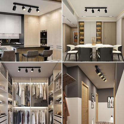 Lustra Clasica Moderna, LC500/4BK cu Proiector Liniar, 4XGU10, Metal, Negru