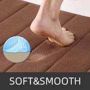 Covorase de Baie, 80x50 cm / 50x40 cm, Maro, Antiderapant, Absorbant, Set 2 bucati