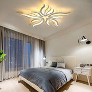 Lustra LED cu telecomanda SAKURA 60W, 5 Petale, lumina Rece/Calda/Neutra, Dimabila, Alb