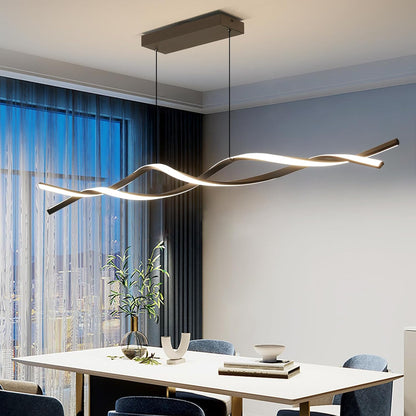 Lustra LED Suspendata cu Telecomanda, FLUX, 27W, 115cm, Lumina Rece/Calda/Neutra 3000K/4000K/6000K, Dimabila, Negru, Inaltime Reglabila, Metal si Silicon