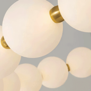 Lustră Suspendată LED Acril Nova 57W cu Telecomandă, Dimabilă, 3000K/4000K/6000K, Auriu, Metal și Acril