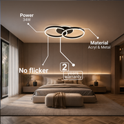 Lustra LED cu telecomanda RIGA LILITH 34W, 2 Cercuri, lumina Rece/Calda/Neutra, Dimabila, Negru
