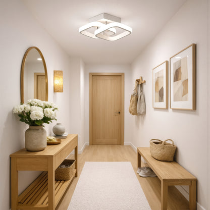 Lustra LED VERTEX Matrix, Romburi Suprapuse, Rame Metalice, 24W, 2 Romburi, Lumina Rece/Calda/Neutra 3000K/4000K/6000K, Alb