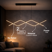 Lustra LED suspendata cu telecomanda ZIGZAG 27W, lumina Rece/Calda/Neutra, Dimabila, Negru, Inaltime Reglabila