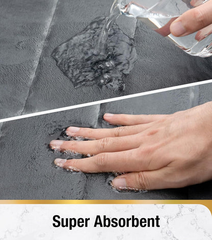 Covoras de Baie, 50x80 cm, Gri, Antiderapant, Absorbant