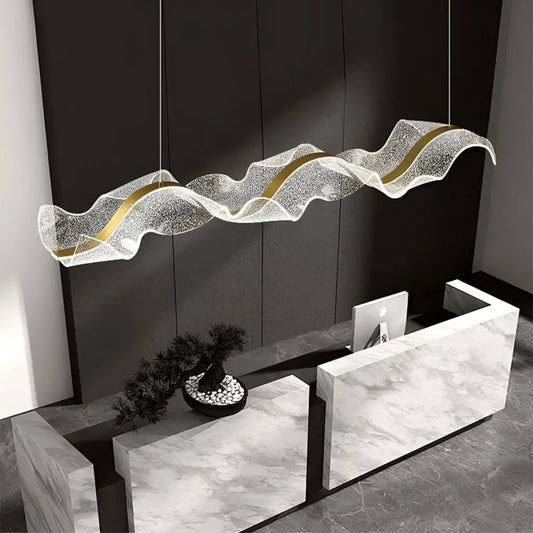 Lustra LED suspendata AMI 80W, Liniara, lumina Rece/Calda/Neutra, Auriu, Inaltime Reglabila