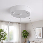 Lustra LED cu Telecomanda  LT188WH, Cristal si Metal, 40W, Dimabila, Inaltime Reglabila, Lumina Rece/Calda/Neutra, Iluminat Luxos