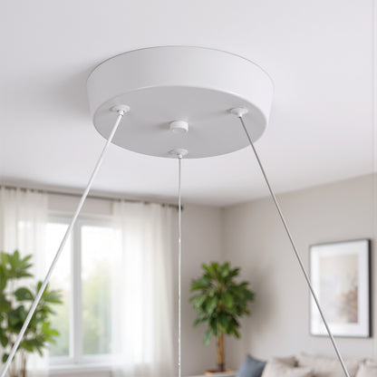 Lustra LED cu Telecomanda  LT188WH, Cristal si Metal, 40W, Dimabila, Inaltime Reglabila, Lumina Rece/Calda/Neutra, Iluminat Luxos