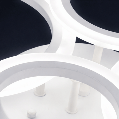 Lustra LED cu telecomanda  BETTY 43W, 4 Cercuri, lumina Rece/Calda/Neutra, Dimabila, Alb