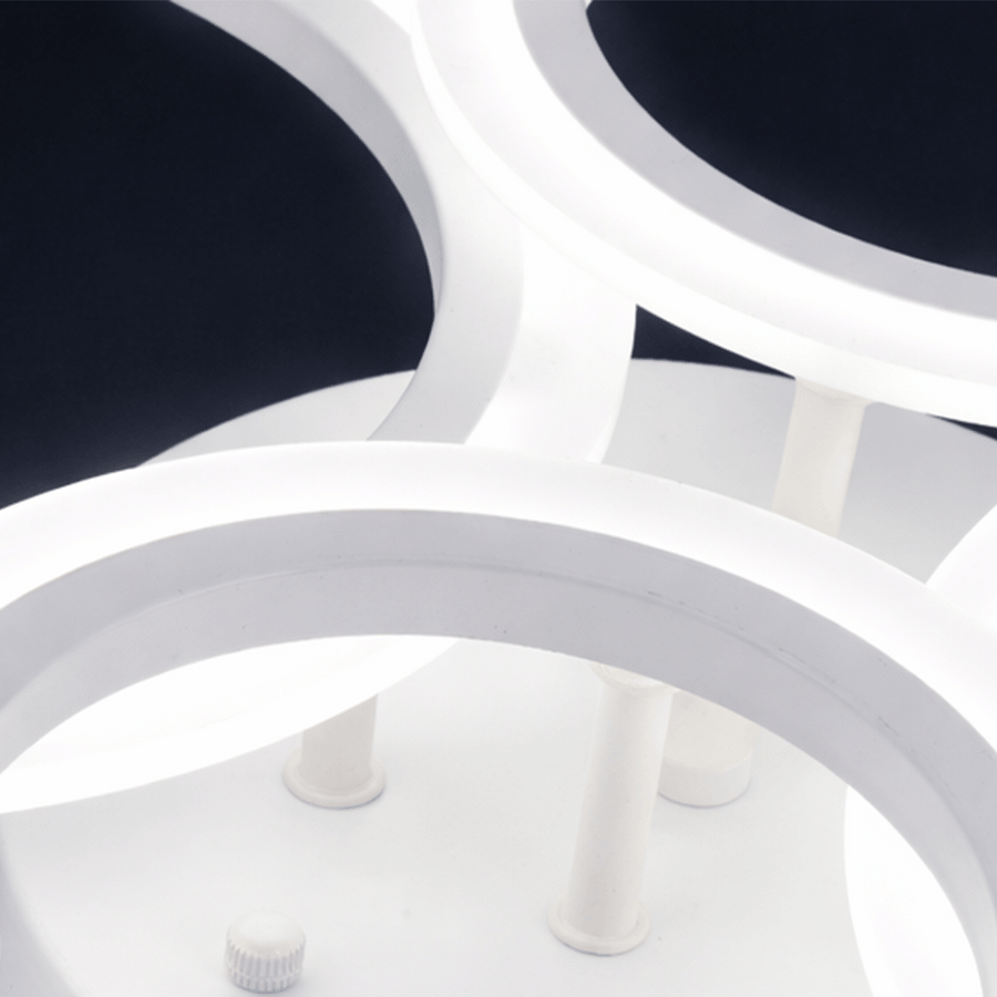 Lustra LED cu telecomanda  BETTY 43W, 4 Cercuri, lumina Rece/Calda/Neutra, Dimabila, Alb