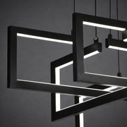 Lustra LED cu telecomanda ,Suspendata 96W, 4 Elemente, lumina Rece/Calda/Neutra, Dimabila, Inaltime Reglabila, Negru