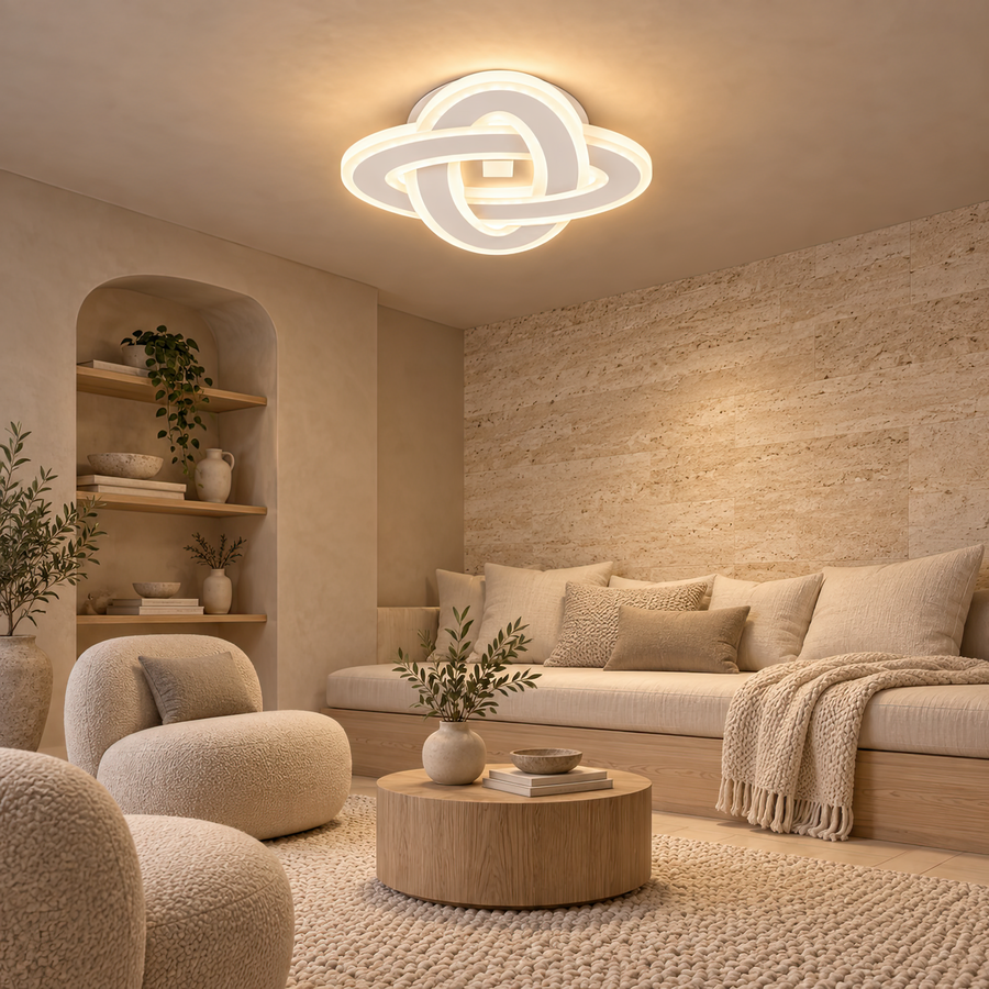Lustra LED CRINELLA 45W, Diametru 23cm, lumina Rece/Calda/Neutra, Alb