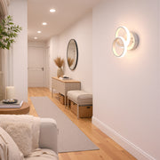 Lustra LED VERTEX CIRCULA 21W, 2 Cercuri, Rame Metalice, lumina Rece/Calda/Neutra, Alb