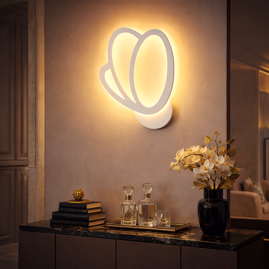 Aplica LED de Perete Tulip 16W, Lumina Rece/Calda/Neutra 3000K/4000K/6000K, Alb, Metal si Acril