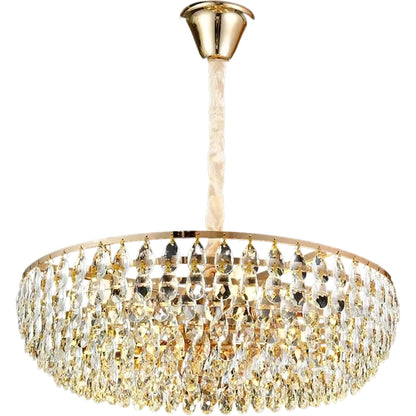 Candelabru Cristal CC1677/400GD, 4xE14, Auriu Lucios, Inaltime Reglabila, Metal si Cristal