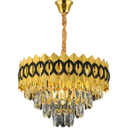 Candelabru Cristal PIERREFONDS Eleganza 8x E14, Diametru 48.5cm, Auriu Lucios, Inaltime Reglabila