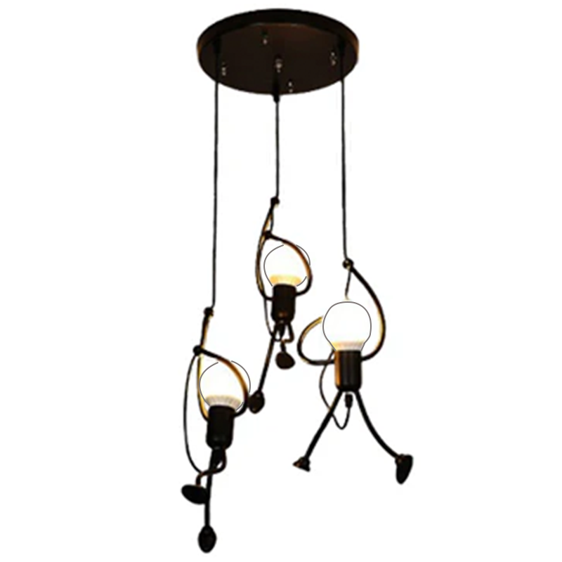 Lustra MODERNA, tip Pendul, FUNTASIA, Figurina, 3xE27, Inaltime Reglabila, Negru