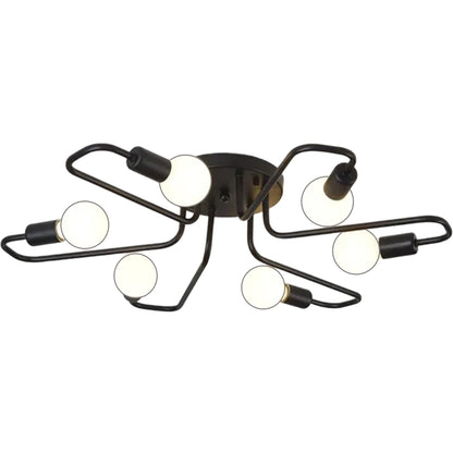 Lustra MODERNIST Hexa 6, 6x E27, Negru, Design Modern