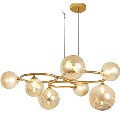 Lustra VENERE Luce, 3 Cercuri, 7xG9, Auriu, Metal , Inaltime Reglabila