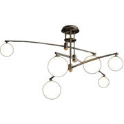 Lustra cu Abajur Rotund, PENTHOUSE Dome, 6x G9, Negru, Metal