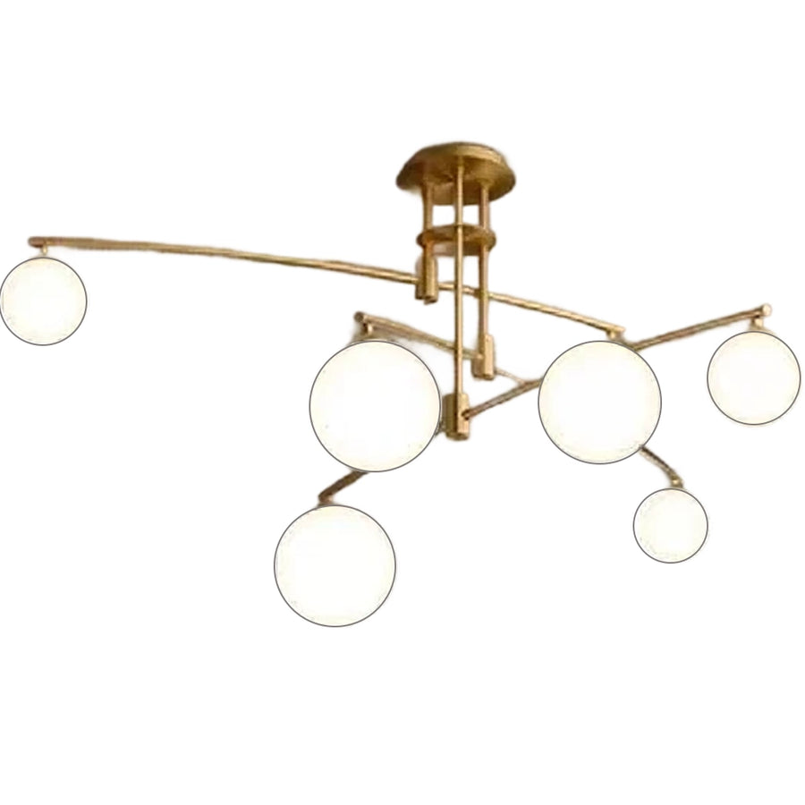 Lustra cu Abajur Rotund, PENTHOUSE Dome, 6x G9, Auriu, Metal