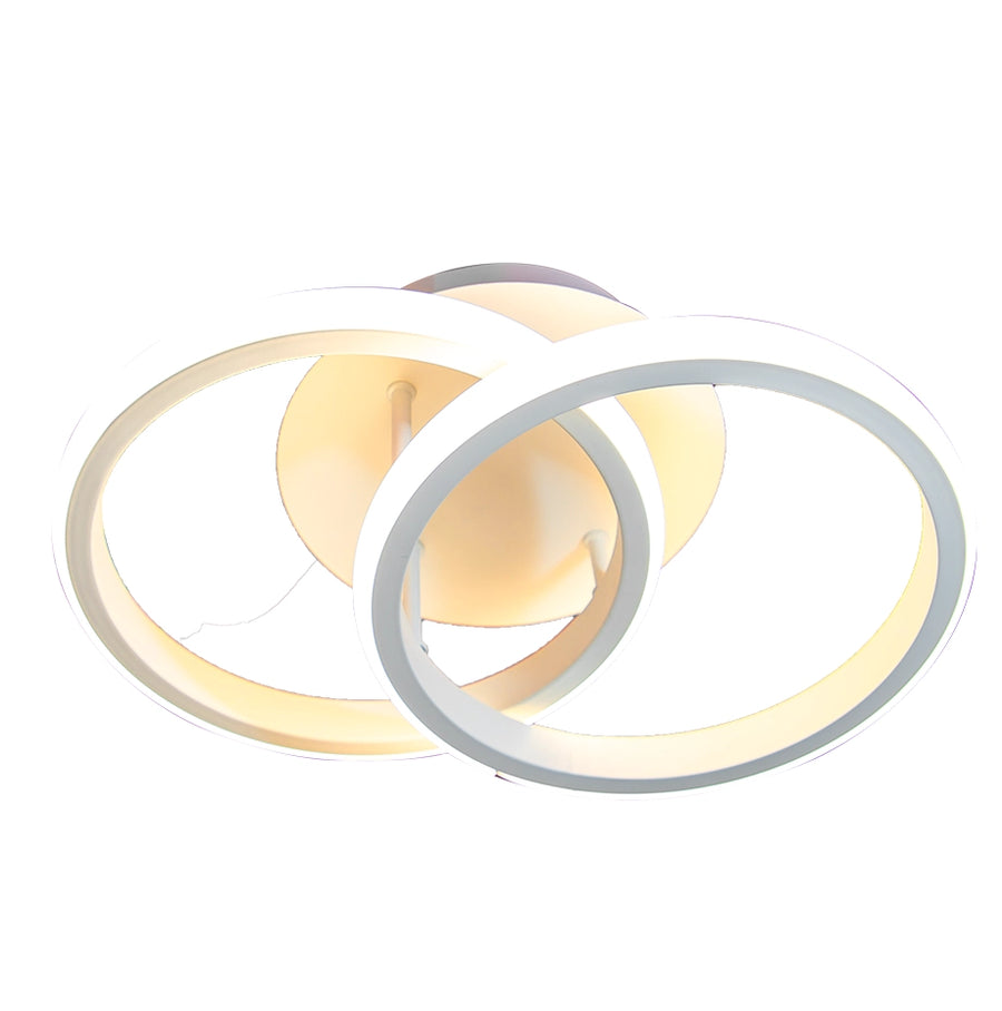 Lustra LED VERTEX CIRCULA 21W, 2 Cercuri, Rame Metalice, lumina Rece/Calda/Neutra, Alb