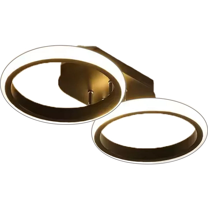 Lustra LED Celio , 16W, 2 Cercuri, Lumina Rece/Calda/Neutra, Negru