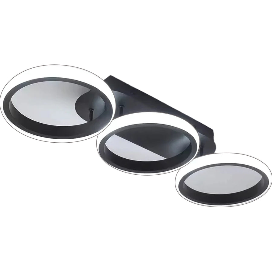 Lustra LED ELIO 24W, 3 Cercuri, Liniara, lumina Rece/Calda/Neutra, Negru