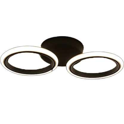 Lustra LED MARA 28W, 2 Cercuri, lumina Rece/Calda/Neutra, Negru