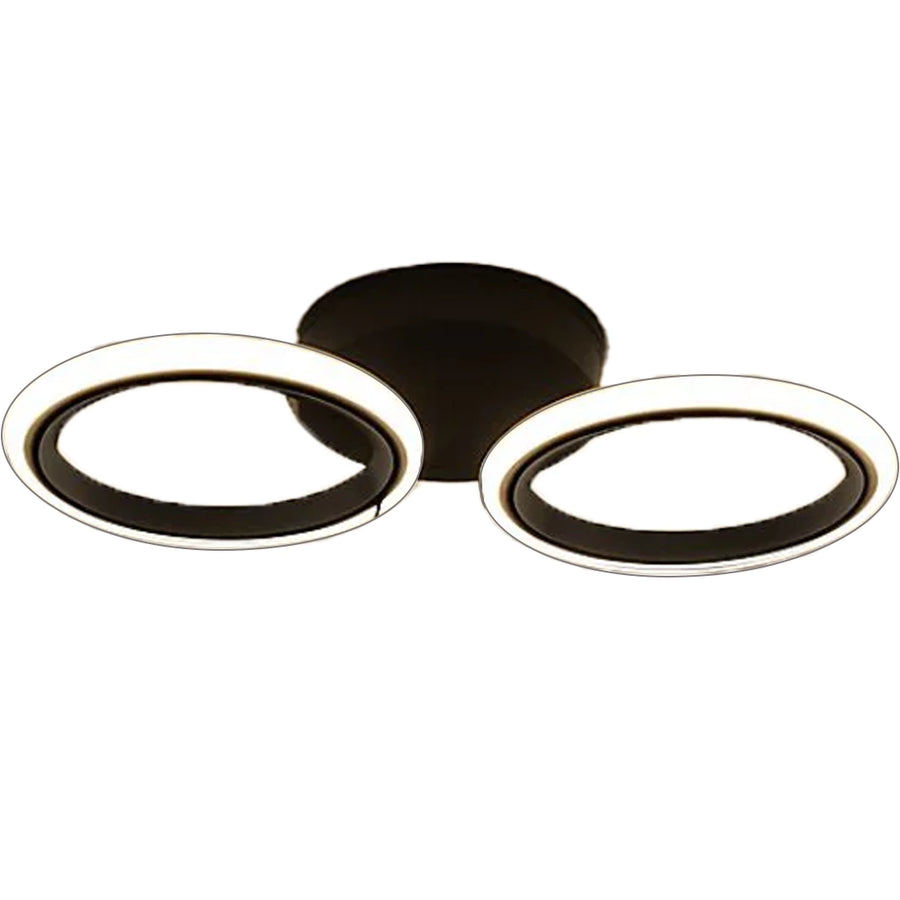 Lustra LED MARA 28W, 2 Cercuri, lumina Rece/Calda/Neutra, Negru