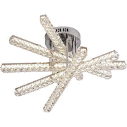 Lustra LED cu telecomanda LUELLA 79W 5 Elemente, Liniara, lumina Rece/Calda/Neutra, Dimabila, Argintiu