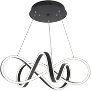 Lustra LED suspendata cu telecomanda INFINITY HALO 69W, lumina Rece/Calda/Neutra, Dimabila, Negru, Inaltime Reglabila