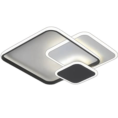 Lustra LED cu telecomanda ANEMONA 71W, 3 Patrate, lumina Rece/Calda/Neutra, Dimabila, Negru