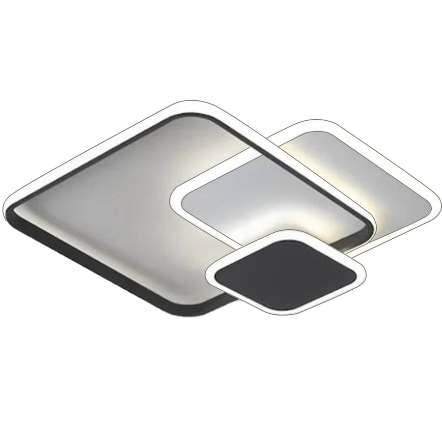 Lustra LED cu telecomanda ANEMONA 71W, 3 Patrate, lumina Rece/Calda/Neutra, Dimabila, Negru