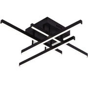 Lustra LED cu Telecomanda LINEX, 52W, 4 Elemente, Liniara, lumina Rece/Calda/Neutra, Dimabila, Negru