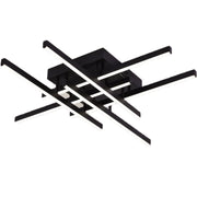 Lustra LED cu Telecomanda LINEX, 81W, 6 Elemente, Liniara, lumina Rece/Calda/Neutra, Dimabila, Negru