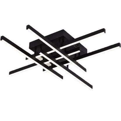 Lustra LED cu Telecomanda LINEX, 81W, 6 Elemente, Liniara, lumina Rece/Calda/Neutra, Dimabila, Negru