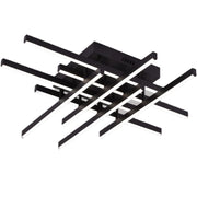 Lustra LED cu Telecomanda LINEX, 108W, 8 elemente, Lumina Rece/Calda/Neutra, Dimabila, Negru