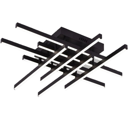 Lustra LED cu Telecomanda LINEX, 108W, 8 elemente, Lumina Rece/Calda/Neutra, Dimabila, Negru